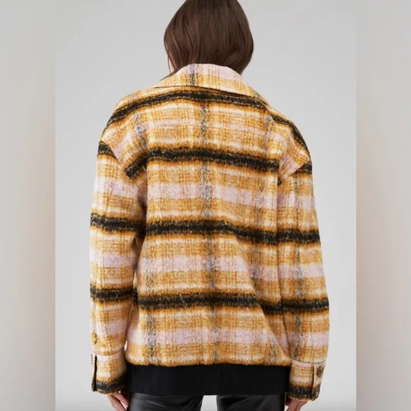 For Love & Lemons Rachel Jacket XXS NWT – Fuzzy Plaid Fall Layer - Picture 6 of 7